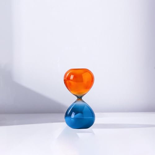 Clessidra in vetro soffiato a mano da 5 minuti, due colori, minimalista, decorazione da scrivania, per casa, cucina e ufficio (XS - 5 minuti)