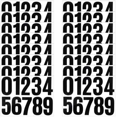 Spetsbst 16 Blatt 10 cm Groß Zahlen Aufkleber, 160 Stück Nummernaufkleber Klebezahlen Wetterfest, Große Zahlen Sticker Wasserdicht Zahlenaufkleber für Postfach Schilder Fenster Haus Geschäft(Schwarz)