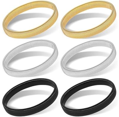 Sleeve Garters,6 Pcs Long Shirt Sleeve Holders,Sleeve Garters Women Men,Anti-Slip Metal Garter Armbands,Elastic Adjustable Arm Bands,Suit Accessories,for Men Women Clothing Keeper One Size Fits Most