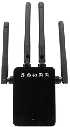 Ubric WiFi-förstärkare, WLAN-repeater med 4 antenner, 300 Mbps, WiFi-förlängare med Repeater/AP-läge, internetförstärkare med Ethernet-anslutning