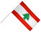 Flaggenfritze Große Stockflagge/Stockfahne Libanon + gratis Sticker