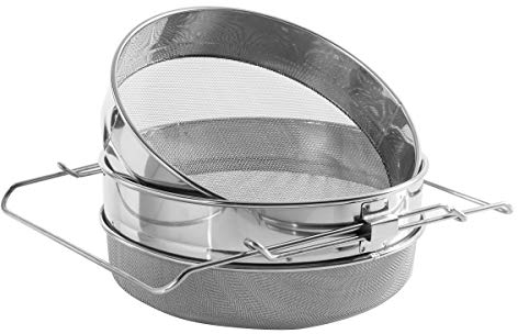 HunterBee Miele in acciaio inox doppio setaccio per detriti di miele filtro per apicoltura