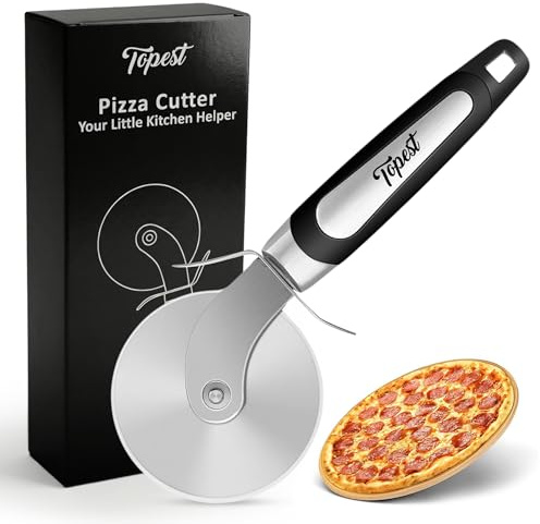 Stainless Steel Pizza Cutter Wheel | Sharp Pizza Slicer with Comfortable Grip Non-Slip Handle | Suitable for Cutting Homemade Pizza Bread Cake [Pizza Oven Accessories]