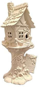 Fairy Tree Birdhouse 13 Ceramic Bisque, Ready to Paint