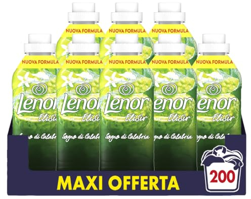 Lenor Elixir Sogno di Calabria Konzentrierter Waschmaschinen-Weichspüler, 200 Wäschen (8X25), Sogno Di Calabria, Langanhaltende Frische und Weichheit pflanzlichen Ursprungs