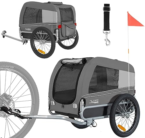 Tiggo VS Pets M hundvagn cykelsläp för hundar hundcykelsläp 80201 (grå)