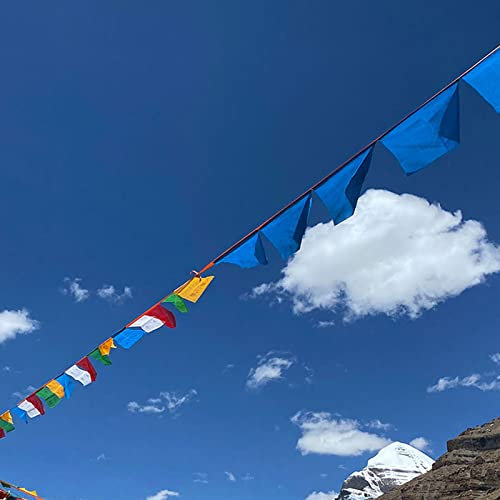 Budista tibetano, banderas de oración/meditación, decoración del hogar zen, al aire libre, bandera de oración, oración budista, en una cuerda larga (un total de 200 banderas, 25 metros de longitud) (