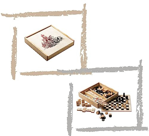 Setgame Set 4 Giochi in 1 in Legno Personalizzato Scacchi Dama Domino Shangai Idea Regalo Compleanno per Bambini e Adulti Ragazzi Estate Alta Qualità Giochi Da Tavola Da Viaggio Set Portatile