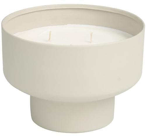 Deco 79 Metal Decorative Candle White Sage Scented Matte 50 oz 3 Wick Aromatherapy Candle with White Wax, Wax Aromatherapy Candle 7 x 7 x 5, Gray