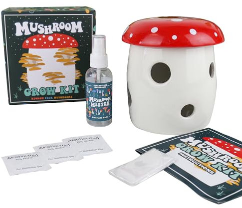 Gift Republic GR970005 Mushroom Planter Grow Kit, Red