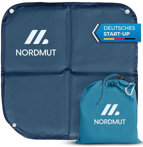 NORDMUT® Leichtes Sitzkissen Outdoor faltbar - Komfortable Sitzunterlage Outdoor - Wasserdichtes Sitzkissen mit zuverlässigen Schutz vor Kälte & Schmutz für Camping, Wandern oder Stadion