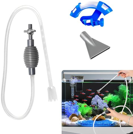 Nettoyant pour Gravier D'aquarium, Nettoyage Aquarium, Aspirateur Aquarium, aspirateur aquarium, Kit Pompe pour Nettoyage, Pompe a Siphonner Eau avec Filtre à Gravier