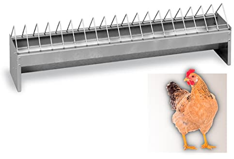 Comedero para Gallinas Metálico de 1 m - Comedero para Faisanes, Pavos y Otras Aves de Corral