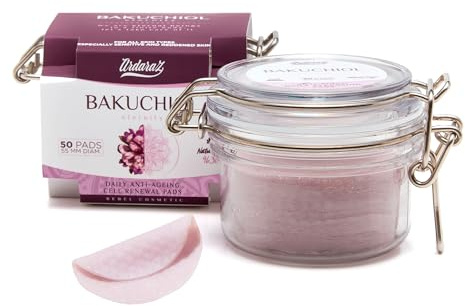 Ardaraz 50 Peelingpads Ansikte med Salicylsyra BHA och Bakuchiol | 50 pads med salicylsyra BHA för porer och struktur, och bakuchiol för de första linjerna. Ett svep, utan att gnugga.