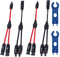 GTIWUNG 2 Paar Solarkabel Y-Verteiler Solarpanel-Kabel MMF+FFM für Parallel-Photovoltaik-Anschluss, Solarpanel Stecker,Solarpanel Kabelstecker,Photovoltaik Steckverbinder, 2 Rot + 2 Schwarz