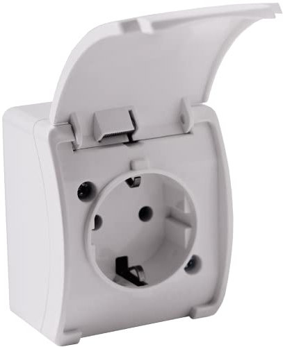 ORNO Eluttag 2P+J Ytmonterad IP44 Schuko (vit)