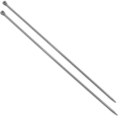 Par de Agujas de Tejer Punto 4mm x 35cm, Agujas Largas con Mango Ergonómico de Agarre Firme, Ideal para Proyectos de Tejido, Adecuadas para Principiantes y Expertos, (1 Par, 4mm x 35cm)