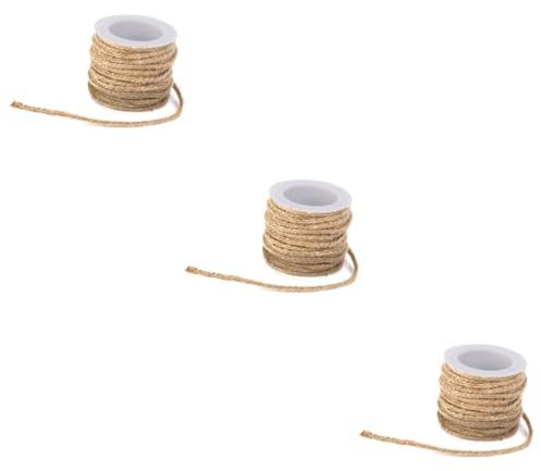 OSALADI 3 Cuerdas De Yute De 5 M Cuerda De Yute Natural De 2 Mm Cuerda De Sisal Marrón Resistente para Jardinería Embalaje Industrial.