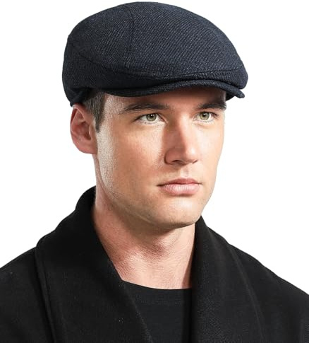 Comilaka Casquette Beret Homme Casquettes Souples Reglable Casquette Plate avec Cache-Oreilles Gatsby Ivy Chapeau pour Automne et Hiver