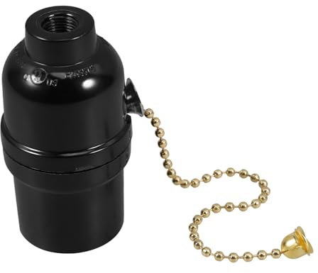 ETHZZLE Stable Plastic Material Lamp Holder with Pull Chain Ceiling Light Fixture Accessory for Wall Light