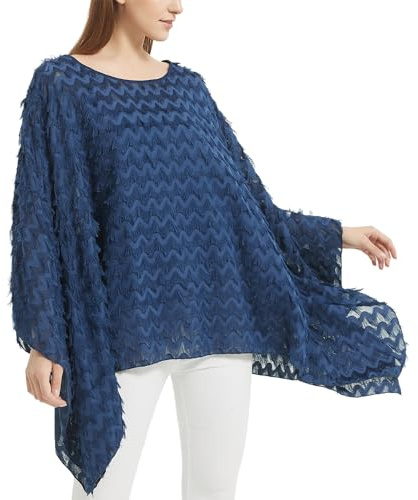 CuteSwan Ladies Womens Chiffon Lagenlook Batwing Sleeve Casual Loose Kaftan Tunic Top Blouse