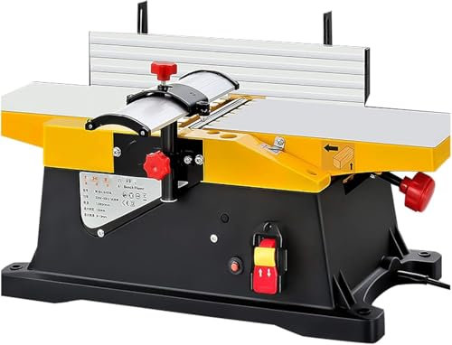 Benchtop Planer Thicknesser - Portable Electric Jointers for Woodworking, 12000 RPM Desktop Wood Planer for Precision Cutting and Thickness Adjustment.