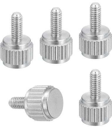 sourcing map 5 Pcs M2.5 x 6mm Vernier Caliper Screws, Stainless Steel Flat Head Thumb Screws Metric Knurled Round Head Bolts Grip Knobs Hand Tighten Thread Fasteners for Measuring Tool