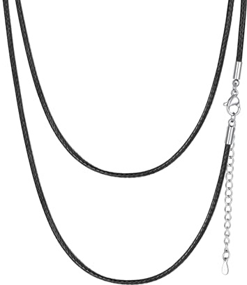 ChainsHouse Collier Cuir Homme Pour Pendentif, Collier Pour Homme Collier En Cuir Imperméable Fin Et Classique Qui Se Marie Bien Avec Des Pendentifs