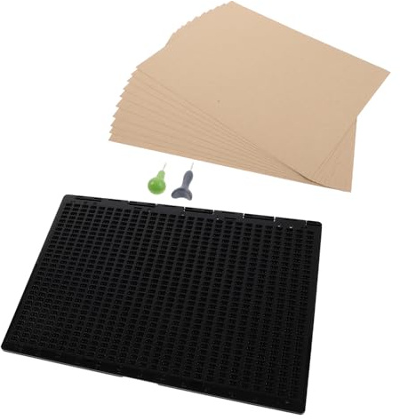 WEKAMOS Lavagna Braille 27 Righe 30 Celle in Plastica Resistente con Penna per Addestramento e Posizionamento Preciso, Kit Riutilizzabile per Studenti Non Vedenti