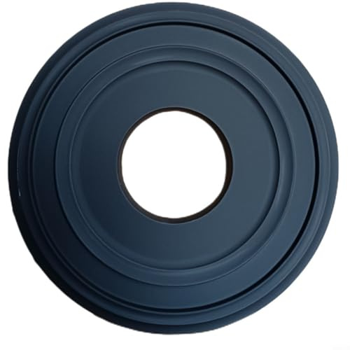 Micpointik Roseta de techo redonda de poliuretano de 12 pulgadas para ventiladores de techo y cubiertas de lámparas, placa decorativa ligera para cubrir agujeros o grietas, fácil montaje, color negro