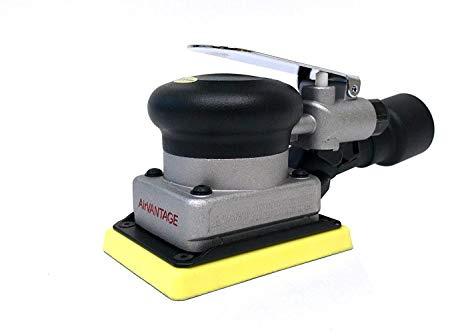 AirVANTAGE Industrial-Grade Orbital Pneumatic 3 x 4 Jitterbug Air Sheet Sander With 1 Diameter Central-Vacuum, 1/4 in. NPT Air Inlet (CV: Hook & Loop)