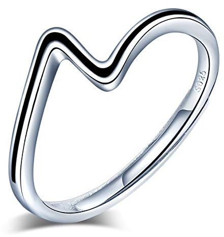 MicVivien S925 Anillo de Plata de la Onda Olas de Surf Wave Anillo ajustable para Damas Mujeres Niñas