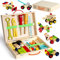 Werkzeugkoffer Kinder Spielzeug ab 3 Jahre Mädchen Junge Werkzeugkasten Holzwerkzeug Spiele ab 3 Jahren mit 34 Stück Werkzeug Kinder DIY Montessori Geschenk Lernspiele Spielzeug ab 3 4 5 6 Jahre