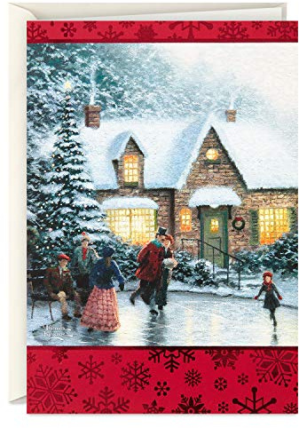 Hallmark Thomas Kinkade Boxed Christmas Cards, Ice Skating (40 Cards and Envelopes)