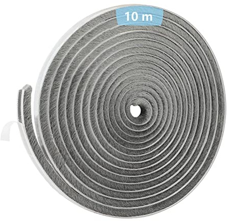 Burletes Para Ventanas Correderas, 10M(L) X 9mm(W) X 9mm(D), Burlete Ventana Corredera, Gris, Burlete Cepillo Ventana Corredera, Burlete Persiana, Burletes Para Ventanas