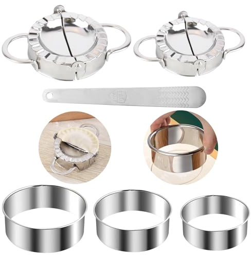 bssmmai ravioli formare 6 stycken rostfritt stål ravioli dumpling maer degpåsformare ravioli utstickare piercingform ravioli dumpling dumpling dumpling mögel för kökshjälparen set dumpling ravioli