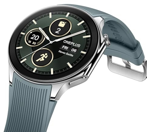 OnePlus Watch 2 with Wear OS 4,Snapdragon W5 Chipset,Upto 100hrs battery life,1.43’’ AMOLED Display,Stainless Steel & Sapphire Crystal build,Dual Frequency GPS,5 ATM, IP68 & BT Calling (Radiant Steel)