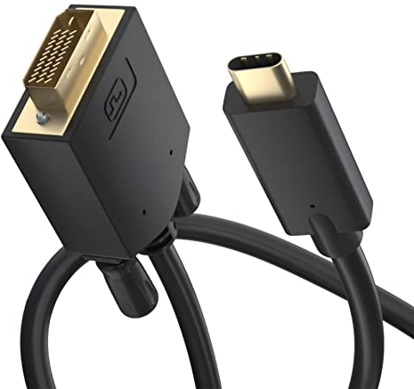 BolAAzuL USB C auf DVI Kabel 1M Nylon Geflecht, USB-C zu DVI-Adapter Typ-C/Thunderbolt-3 auf DVI Adapterkabel für MacBook Pro 2020/2019/2018/2017, Surface Book 2, Dell XPS 13/15, Pixelbook