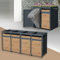 ML-Design Mülltonnenbox 4er mit Pflanzdach für 4 Tonnen, 240L 264x80x124 cm, Eiche-Optik, Stahl, wetterfest, Abschließbare Mülltonnenverkleidung mit Tür, Müllbox Mülltonnecontainer Mülltonnenabdeckung