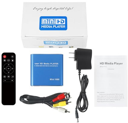 osiuujkw 4K Blu Ray-videospelare Kompakt och bekväm mediaspelare Horisontell och vertikal skärm USB-hårddisk Aluminiumlegering, blå