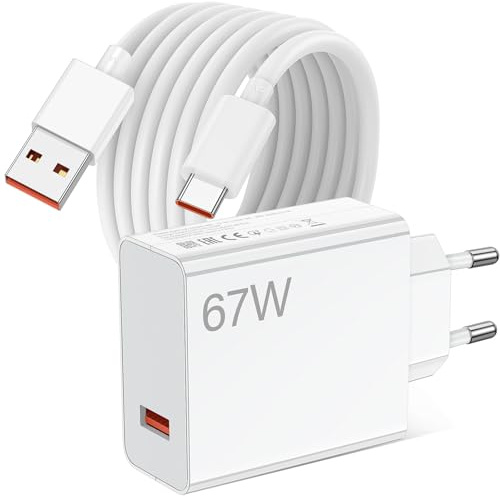 Laddare 67W och 2 meter kabel för Xiaomi Redmi Note 14S 13 12 Pro 11S 5G Turbo Laddare Adapter och 6A USB C-kabel snabbladdning typ C-kabel för Xiaomi 14 13 12 Ultra POCO X6 X5 Mi Pad 7 Pro