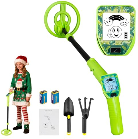 Détecteur de métaux pour enfants, 60-86 cm, réglable, détecteur de métaux pour enfants, portable, léger, doré, avec écran LCD amusant pour exploration en plein air