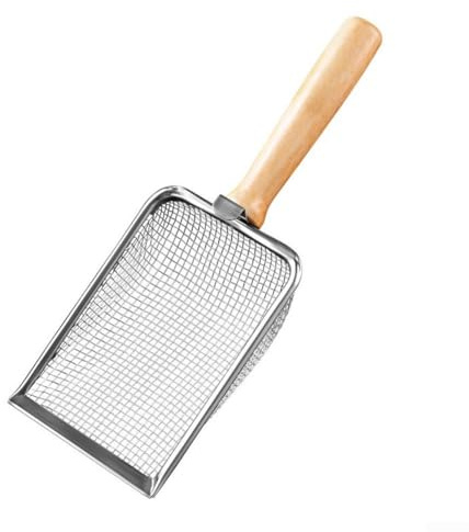 Pelle et tamis de jardinage robustes avec poignée en bois confortable pour utilisation du sol et du compost (1 mm)