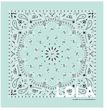 MOUTTY Authentique Bandana personnalisé 100% coton - 34 Coloris Au Choix Made In USA - Broderie texte, prénom - Foulard bandana broderie personnalisable (Menthe)