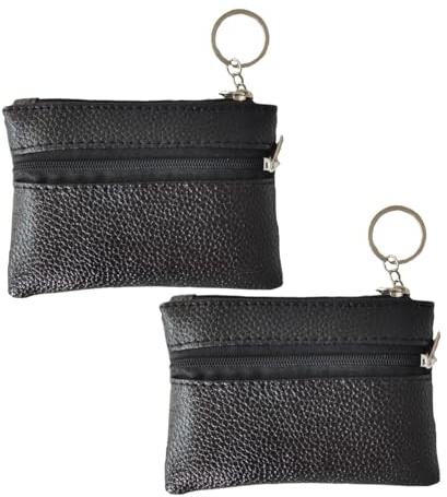 Lyivisk 2 Stück Schlüsseltasche Leder mit Reißverschlussfach und Schlüsselring, Schlüsseletui für Autoschlüssel und Alltagsnutzung, Elegante Aufbewahrung für Damen und Herren