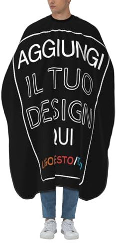 Fyralune Mantella Barbiere Personalizzata Con Immagine Grembiule Parrucchiere Personalizzato Mantella Taglio Capelli Personalizzate Unisex con Foto Testo Logo Regali Personalizzati Per Parrucchieri