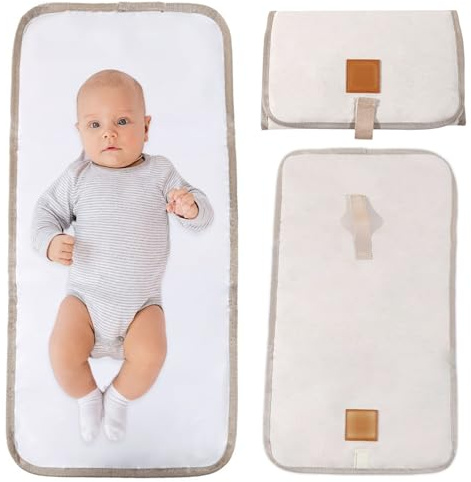 Table à langer portable pour bébé, table à langer pliable, imperméable, réutilisable, lavable en machine, structure à 3 couches pour urine isolée, idéale pour la maison, le voyage, le berceau (58,5 x