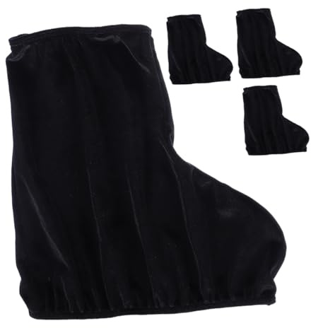 TOGEVAL Poliéster de Cubiertas Elásticas 2 Pares Negro Diseño Elegante para Botas de Patinaje sobre Hielo para Entrenamiento y Pruebas Infantiles