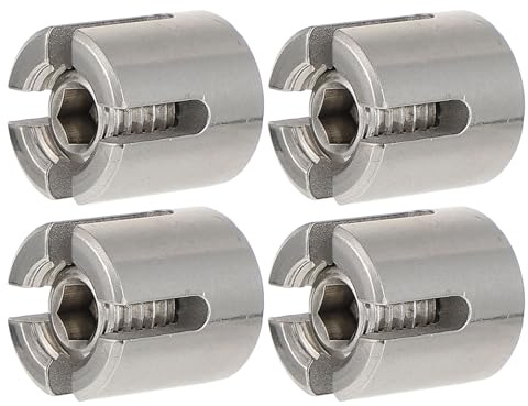 QUMIIRITY 4 Morsetti a Croce per Fune in Acciaio Inox 4 Mm – Morsetto di Fissaggio per Cavi Metallici da Giardino – Clip per Cavo in Fune Resistente alle Intemperie per Uso Esterno