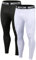 Boyzn 2er Pack Kompressionshose Herren, Sport Leggings Laufhose Lang Unterhose, Atmungsaktiv Tights Baselayer Fitness Leggings Sporthose Trainingshose für Fitness Joggen Basketball Black/White-S